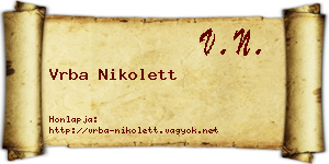 Vrba Nikolett névjegykártya