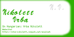 nikolett vrba business card